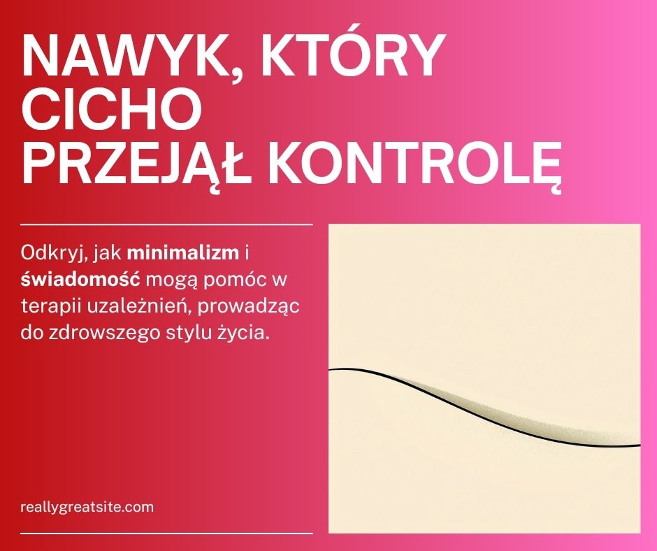 Minimalistyczna grafika zen symbolizująca nawyk, który cicho przejmuje kontrolę